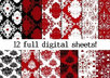 send you 12 digital sheets of Valentine scrapbooking paper small2