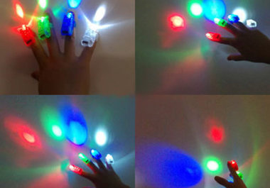 send you Color Laser Finger Beams LED Lights Toy 4 Piece Set big2