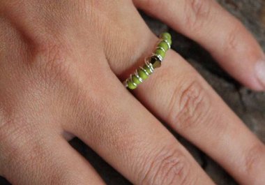 make a sterling silver earthy colored bead ring big2