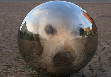 make it appear you are traped inside a shiny silver sphere big2