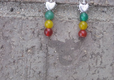 make you jade heart  Rasta earrings big2