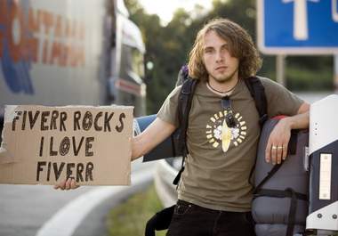 write your website name or any message you want on 4 custom signs that people holding it big2