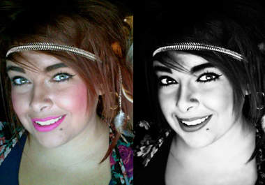 make a professional black and white portrait from a colored image big2