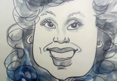 draw a funny caricature of a human face big2