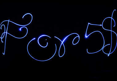 write Any Short Word or Simple Design in Light Streaks and Send You HD Picture of it two pictures big2