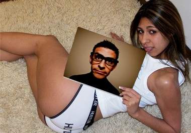 have a girl take a picture with your photo big2