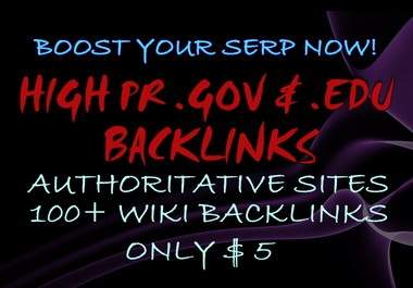 manually Build 100 High Pr GOV and Edu Wiki Backlinks big2