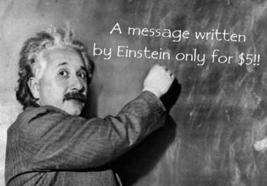 make a picture of Einstein writing your message on a board only big2