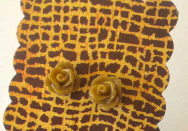 make you a pair of rose earrings in light coffee brown color big2