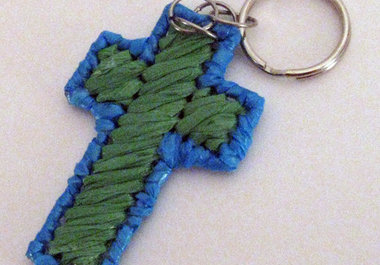 send 1 handcrafted plarn cross key chain to your US address big3