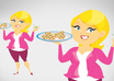 create cool illustration vector girl small3