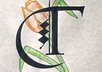 write your initial in calligraphy with your choice of three flowers small3