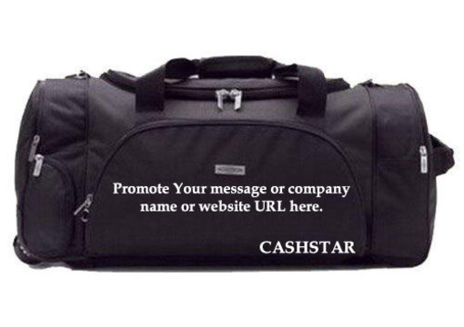 write your company name on luggage as tag and type message for your company big3