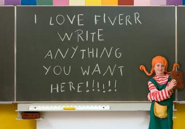 write your Name,message,your Site or Company name on 3 photos, a fogged mirror,Scratching window and on a Blackboard big3