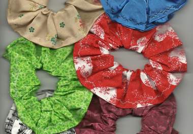 send you 4 sewn hair scrunchies big3