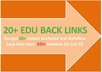 manually create 20 premium .edu SEO backlinks for your website on high pr site, all links are anchored text and do follow. The complete report then will be sent to your email address within 1 day