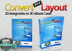 convert your 2D flat layout into 3D Book Covers, free 1 bonus for 3 order