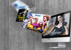integrate 4 images of your site or professional app or even personal photos into a design with a monitor screen and flying photos