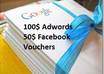 tell and give a complete package of unlimited 100 Doller Google Adwords , Facebook Coupons free advertising vouchers