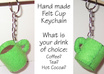 make a felt plushie coffee, tea or hot cocoa cup keychain with an emoticon face small1