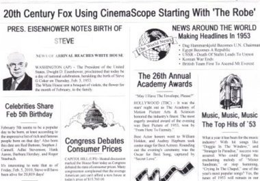 give you the Birthday Chronicle in pdf it's a newspaper from the day you were born. the president at the time you were born announces your birth. Headlines from the day you were born, and more. big1