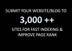 submit your website or blog to 3000++ different sites