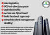 rent out ssl certificated + 500 mb directory space to build application facebook for a month