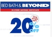 email 5 bed bath and beyond 20 percent off coupons
