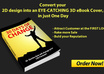 convert your 2D design into an EYECATCHING 3d ebook cover, in just one day