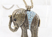 sell a Beautifully Crafted Blue Rhinestone Lucky Elephant Pendant Necklace small1