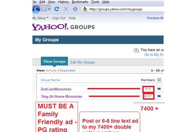 post your 6 to 8 line text ad to 7950 MEMBERS Double Optin These are my Groups on YahooGroups big1