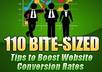 teach you 110 bite sized tips to improve conversions on your website