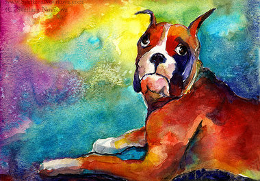 paint in watercolor a 4x6, any picture or of your animal big1