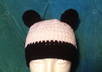 crochet a cute panda eared beanie in any color