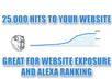 send 25,000 hits to your website