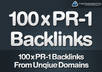 create 100 PR1 High PR Instant Backlinks To Your Website From Unique Domains In Under 48 Hours