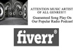 play your song or comedy routine on my internet radio show including a 30 second intro mentioning links and/or song information, all genres small1