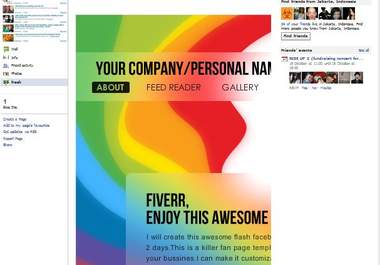 create/design flash facebook fan page for professional/personal use big1