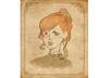 draw VINTAGE portrait semi realist and sepia toned