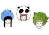 draw a Scandinavian style cartoon portrait of you wearing any oversized monster hat that you describe small1