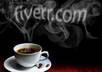 write a short message in the smoke coming from cup of coffee