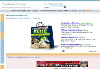 add your 728x90 banner in the rotator in my article directory site which has over 149,000 registered users big1