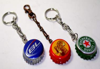 make 1 beer bottle cap keychain with a digital image, 3 beer cap magnets, 3 picture magnets, or 3 double sided caps w/ picture/beer logo big1