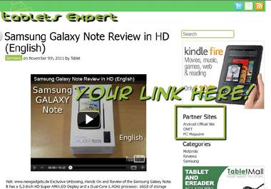 show your link text on every page of my Tablet Review website big1