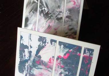 mail an orginal hand painted mini abstract greeting card with your personal message to anyone big1