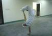 make a back flip or tumbling stunt and mention your message small1
