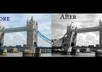 make five color photos into black and white photos
