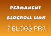 give you permanent BLOGROLL links on 7 blogs PR3 automotive niche