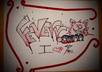 draw your Loved One name and a short message from you with inks, colors and other materials, very artsy