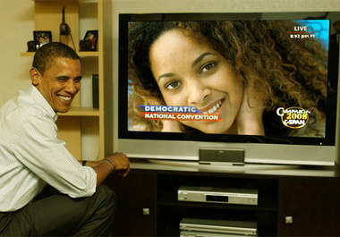 create a photo of Obama laughing with you big1